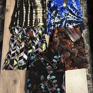 Assorted Patterned Leggings Bundle - Tie-Dye, Floral, Graphic Prints